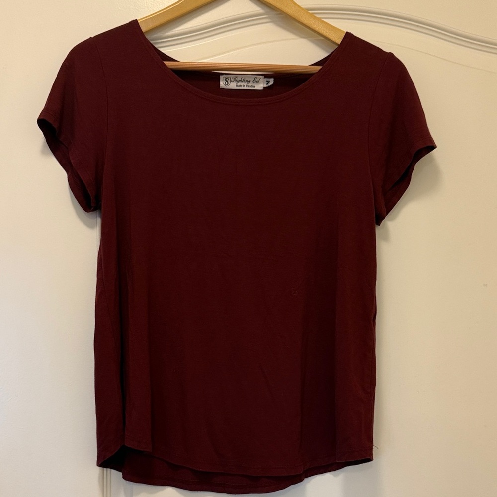 Fighting Eel Deep Burgundy Short Sleeve Tee